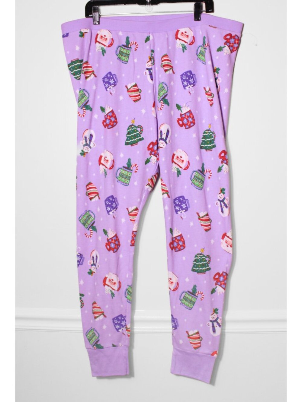 Old Navy High Rise Thermal Leggings Christmas Mug Print Purple Size XXL
